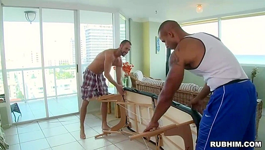 Rub & Fuck - Interracial Massage Session with Robert Axel and Brant Dickson