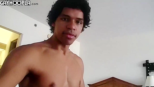 Denzel Grisby Strokes His Massive Cock Solo on Camera  Gay XXX