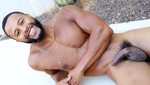 Beefcake Draco Young Strokes His Massive Cock on the Couch - GayHoopla