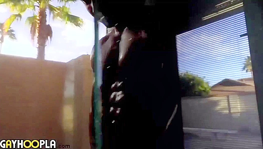 Beefcake Amari Johnson Strokes His Massive Dick in the Shower - GayHoopla