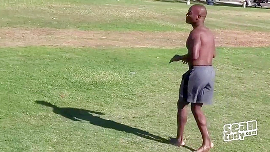 Jermaine Fingers His Ass While Stroking His Massive Cock - Sean Cody