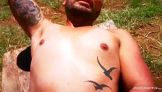 Sunlit Outdoor Fuck - Romeo Davis Takes It Raw in AmateurGayPOV