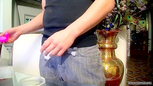 Micah Andrews Pleases His Cock with a Toy