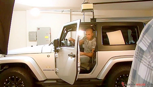 Austin Wilde's Bare Ass Shines Next to Car - Hot On-The-Set Action