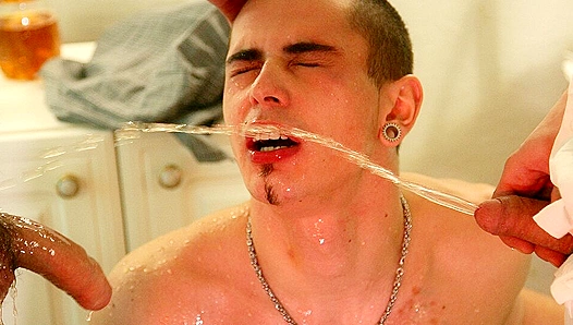 Julien Heath and His Boys Piss Play in Wild Threesome - Gay XXX
