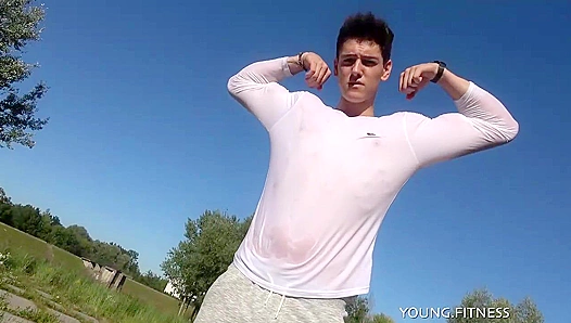 Musclebound Sex God Flexes & Fucks - Hot Eastboy Action!