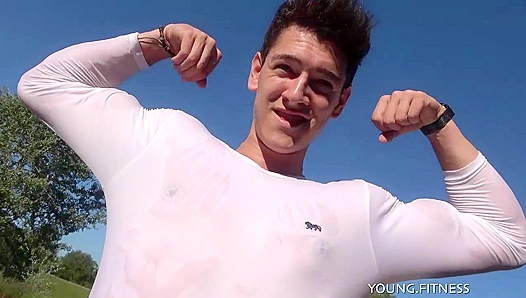 Musclebound Sex God Flexes & Fucks - Hot Eastboy Action!