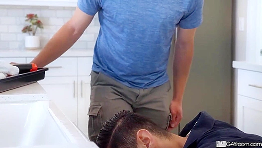 Arad Takes Control - Owning Aiden's Slutty Mouth in the Shower