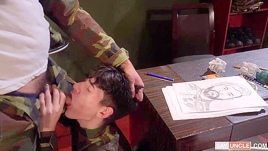 Cecil Rose and Ares Nikol Share a Cum-Filled Finale - Military Dick