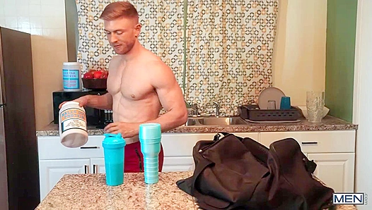 Thirsty Trevor Brooks and Matthew Ellis Pound It Out at the Gym