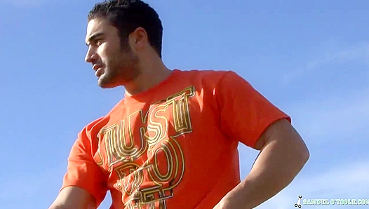 Horny Samuel O'Toole Toys with His Hard Cock On Set