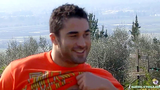 Horny Samuel O'Toole Toys with His Hard Cock On Set