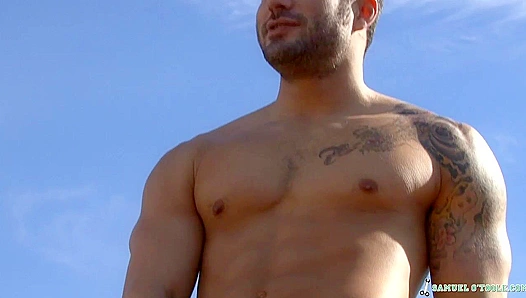 Horny Samuel O'Toole Toys with His Hard Cock On Set