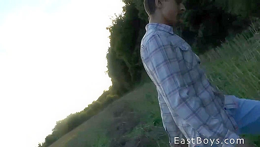 Petr Borek Gets a Sexy Handjob Outdoors - Eastboys
