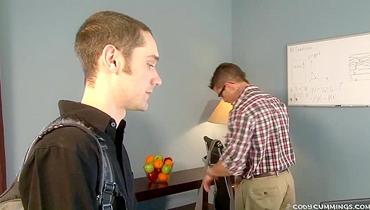 Cody Cummings Lets Phillip Hermore Slobber All Over His Hard Cock