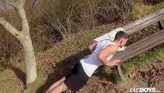 Oily Stud Emilion Flexes His Muscles – Eastboys Seduction