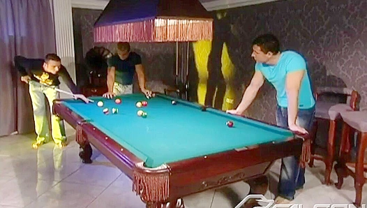 Poolside Passion: Adriano, Tim, and Anthony's Steamy Billiards Bang