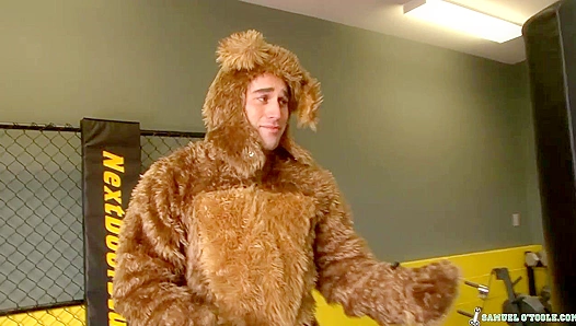 Samuel O'Toole in Bear Costume Jacks His Massive Boner