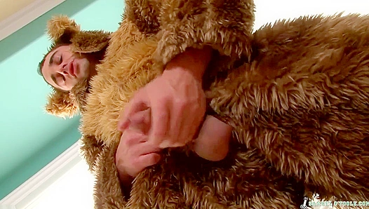 Samuel O'Toole in Bear Costume Jacks His Massive Boner
