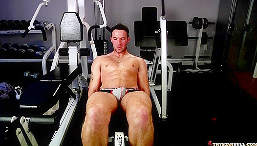 Hunky Jock Strokes Off in the Locker Room After a Hard Workout