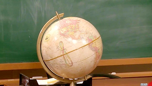 Big Dicks at School - Horny Threesome in the Classroom