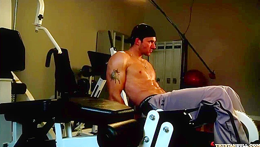 Flexing for His Eyes - Hot Brunette Stud at Home Workout Seduction