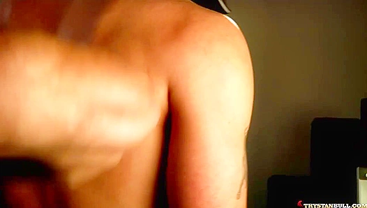 Flexing for His Eyes - Hot Brunette Stud at Home Workout Seduction