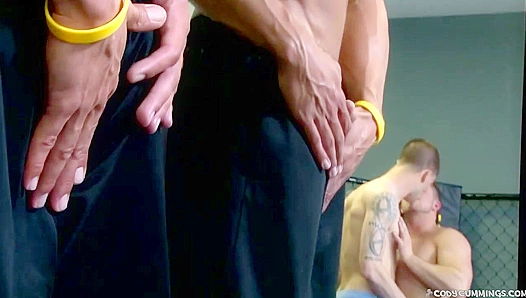 Cody Cummings Strokes to Two Hot Dudes Fucking