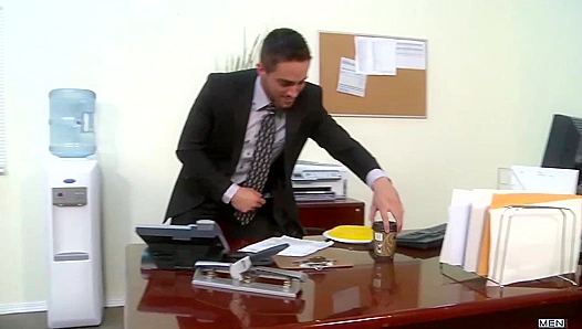 Horny Bryce Star and Cliff Jensen Heat Up The Gay Office With Steamy Desk Action