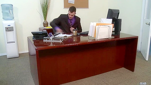 Horny Bryce Star and Cliff Jensen Heat Up The Gay Office With Steamy Desk Action
