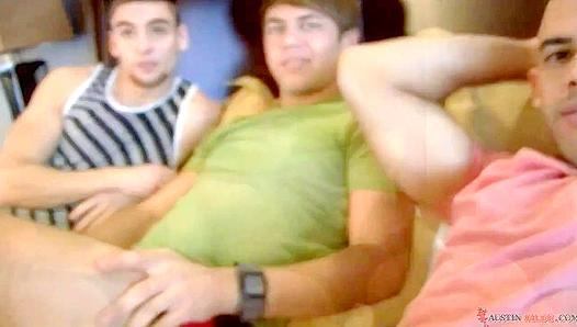 Austin Wilde Fucks Two Horny Twinks in a Wild 3some – On The Set