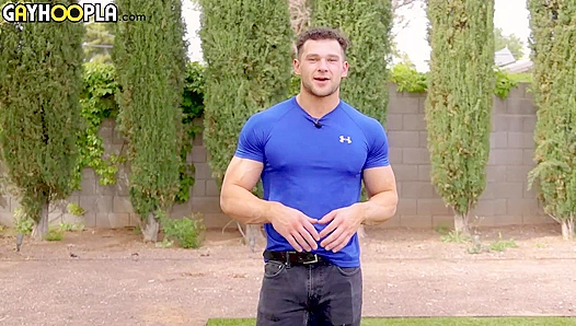 Zack Dickson Flexes His Muscles and Cock for the Camera - GayHoopla