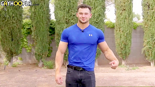 Zack Dickson Flexes His Muscles and Cock for the Camera - GayHoopla