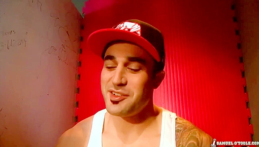 Ripped Hunk Samuel O'Toole Flexes His Muscles On Set