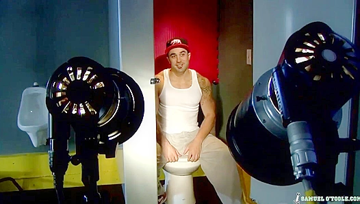 Ripped Hunk Samuel O'Toole Flexes His Muscles On Set