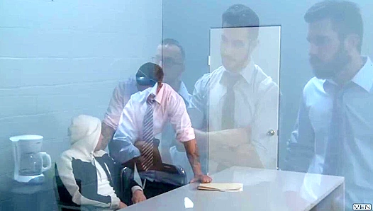 Interrogation Room Heat - Damien Stone & Crew's Wild Jizz Orgy