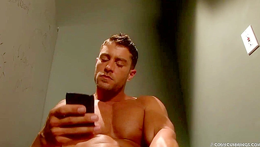 Bad Boy Cody Cummings Cums Hard in Clean Public Toilet Stall