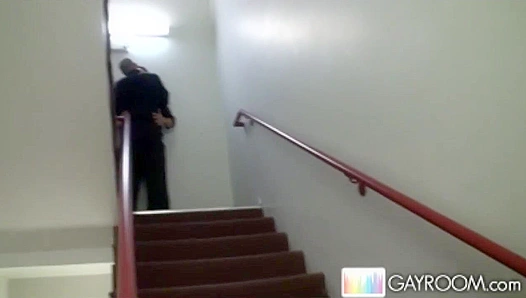 HotGay Duo Makes Out and Cums in Public Stairwell Handjob -  Gay XXX