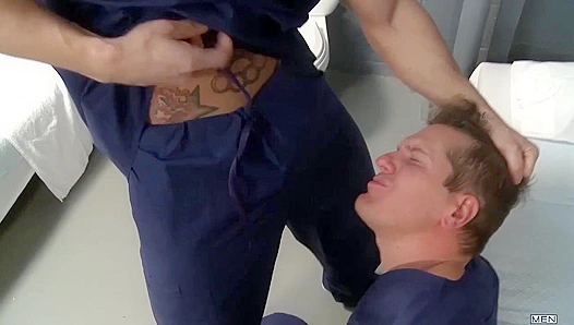 Jailed Phenix Saint & Parker London Turn Str8 to Gay on Bed