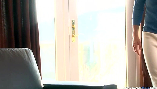 Rocky Touch Strokes His Meaty Cock on the Couch - Next-Door Stud