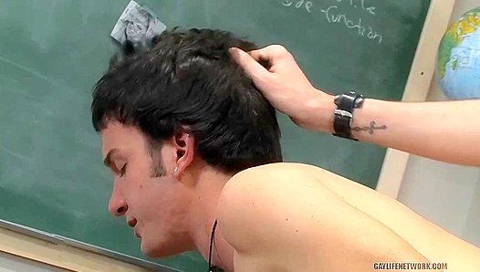 Wade Warren Pounds Schoolboy Skylar West in Classroom Caper