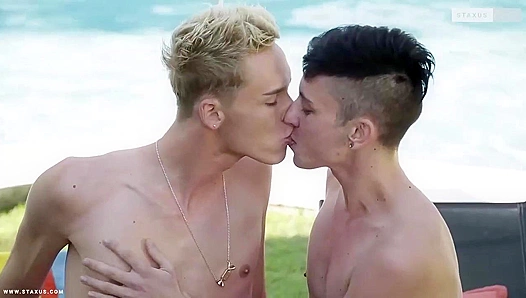 Kris Blent and Xavier Sibley - Hot Poolside Anal Action - Gay XXX