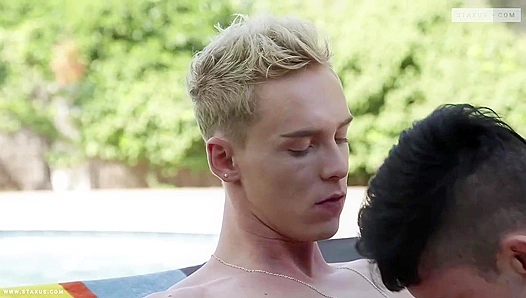 Kris Blent and Xavier Sibley - Hot Poolside Anal Action - Gay XXX