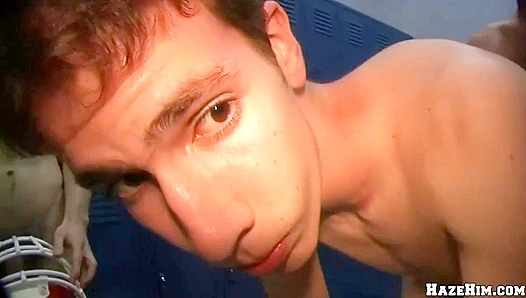 Perverted College Studs Get Drilled Hard in the Locker Room - Haze Him!
