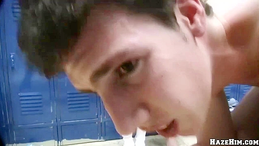 Perverted College Studs Get Drilled Hard in the Locker Room - Haze Him!