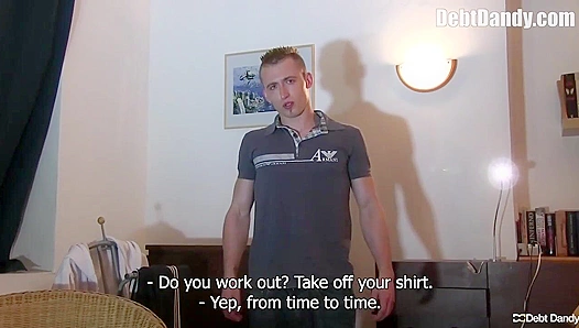 Tattooed Twink Fucks Himself with Double-Sided Dildo - Debtor's Delight