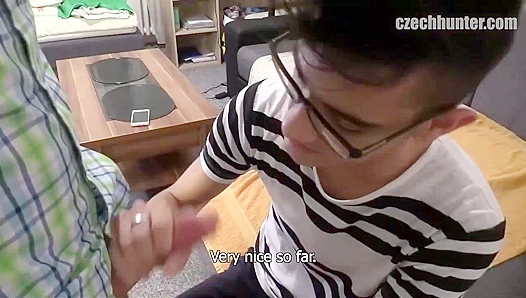 Czech Cutie in Glasses Cums All Over Cock – POV Action