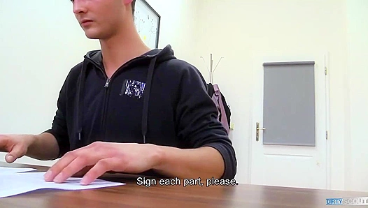 Skinny Guy Gets Table Fucked in Dirty Scout Casting Audition