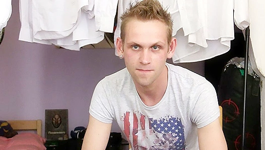 Skinny Debtor Tormented by Double-Sided Dildo Delights