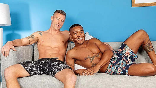 Justin & Jake - Interracial Online Fuck Fest - Nextdoor Gay Buddies